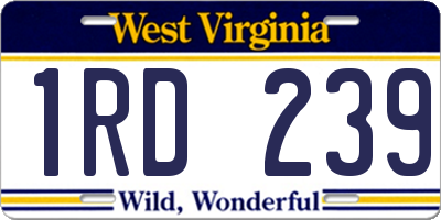 WV license plate 1RD239