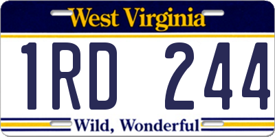 WV license plate 1RD244