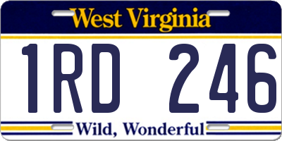 WV license plate 1RD246