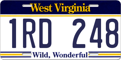 WV license plate 1RD248