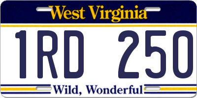 WV license plate 1RD250