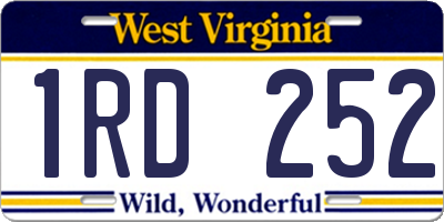 WV license plate 1RD252