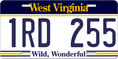 WV license plate 1RD255