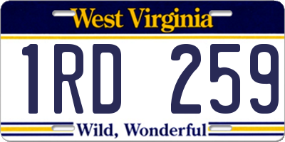 WV license plate 1RD259