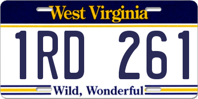 WV license plate 1RD261