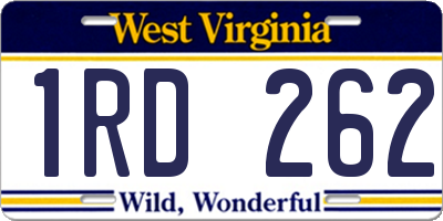 WV license plate 1RD262