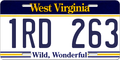 WV license plate 1RD263