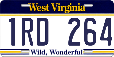 WV license plate 1RD264