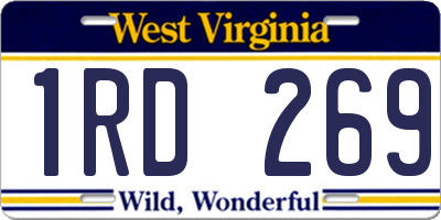 WV license plate 1RD269
