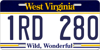 WV license plate 1RD280
