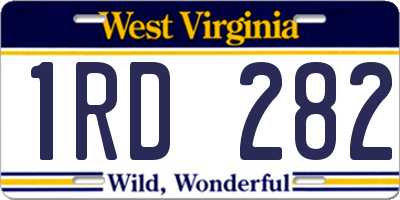 WV license plate 1RD282