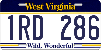 WV license plate 1RD286