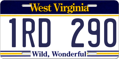 WV license plate 1RD290