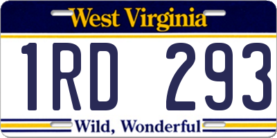 WV license plate 1RD293