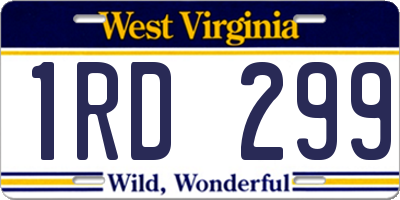 WV license plate 1RD299