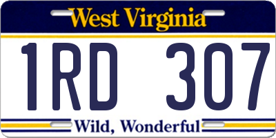 WV license plate 1RD307