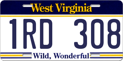 WV license plate 1RD308