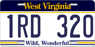 WV license plate 1RD320