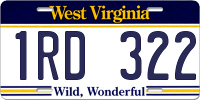 WV license plate 1RD322