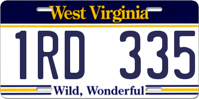 WV license plate 1RD335