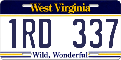 WV license plate 1RD337