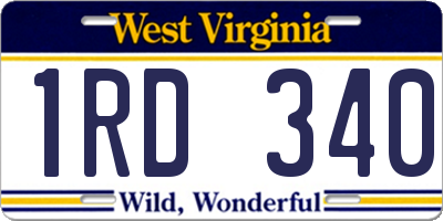 WV license plate 1RD340