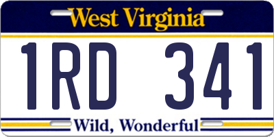 WV license plate 1RD341