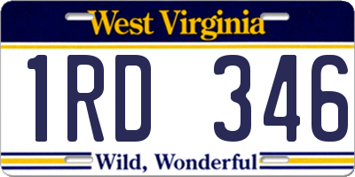 WV license plate 1RD346