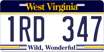 WV license plate 1RD347