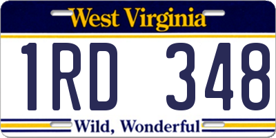 WV license plate 1RD348