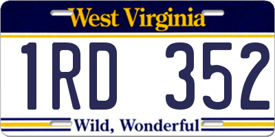 WV license plate 1RD352