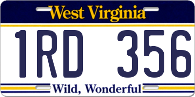 WV license plate 1RD356
