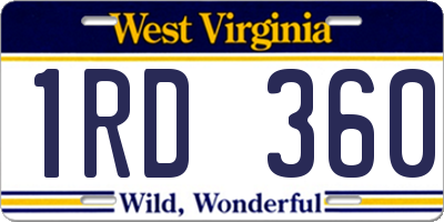 WV license plate 1RD360