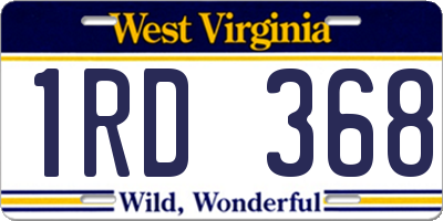 WV license plate 1RD368