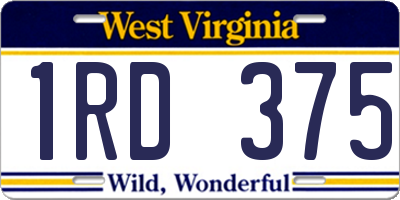 WV license plate 1RD375