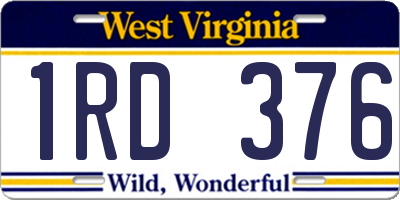 WV license plate 1RD376