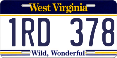 WV license plate 1RD378