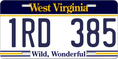 WV license plate 1RD385