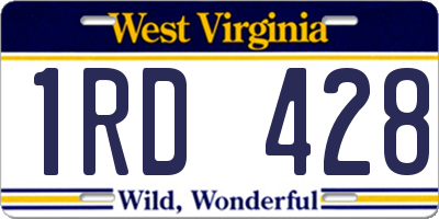 WV license plate 1RD428