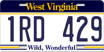 WV license plate 1RD429