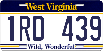 WV license plate 1RD439