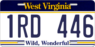 WV license plate 1RD446