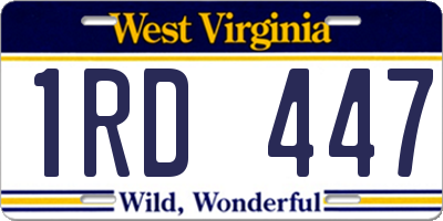 WV license plate 1RD447
