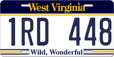 WV license plate 1RD448