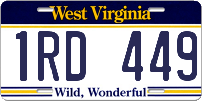 WV license plate 1RD449