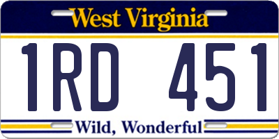 WV license plate 1RD451