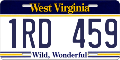 WV license plate 1RD459