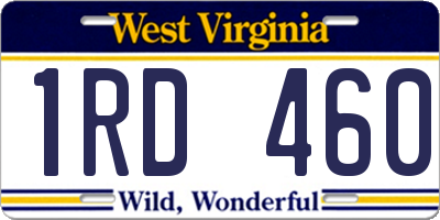 WV license plate 1RD460