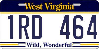 WV license plate 1RD464