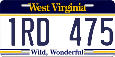 WV license plate 1RD475